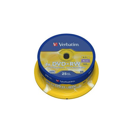 Verbatim DVD+RW 4,7 Go 4x – Spindle 25 | DVDi.es