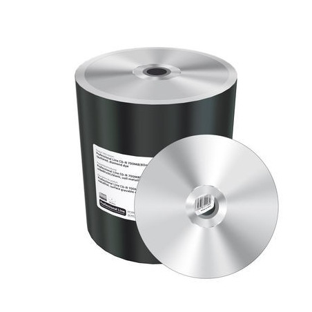 Prof. Line CD-R 700 Mo|80 min 52x, argent, vierge, Wide Sputtered, Diamond Dye, Shrink 100