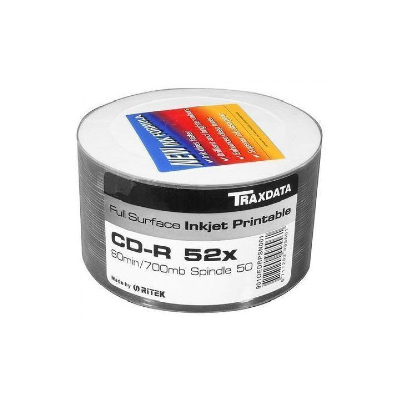 CD-R 52X Ritek Imprimible superficie completa tarrina 50 uds.