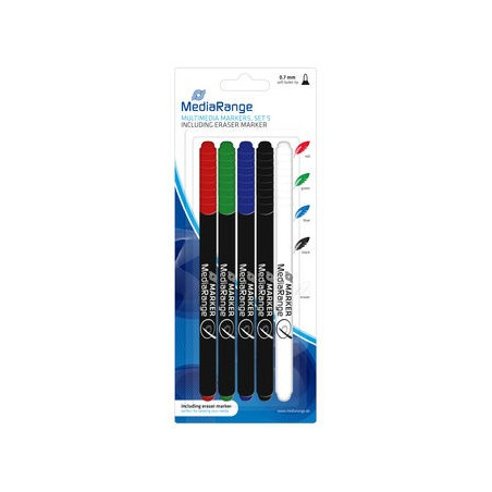 Rotuladores para CD/DVD/Blu-ray MediaRange con borrador