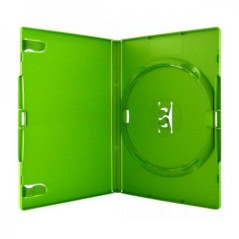 Amaray Caixa de DVD para 1 disco, 14 mm, cor verde | DVDi.es