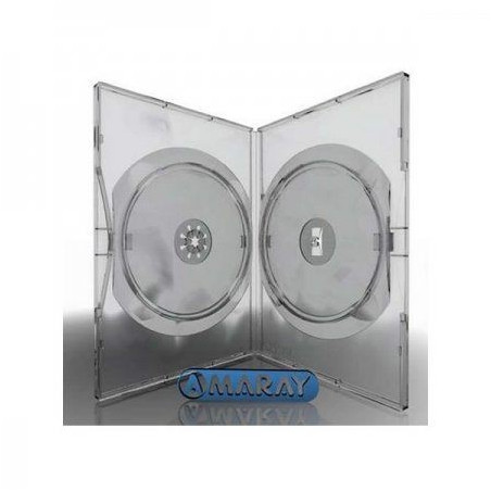 Pack 50 Amaray 14mm boîtier DVD pour 2 disques avec clips, transparent