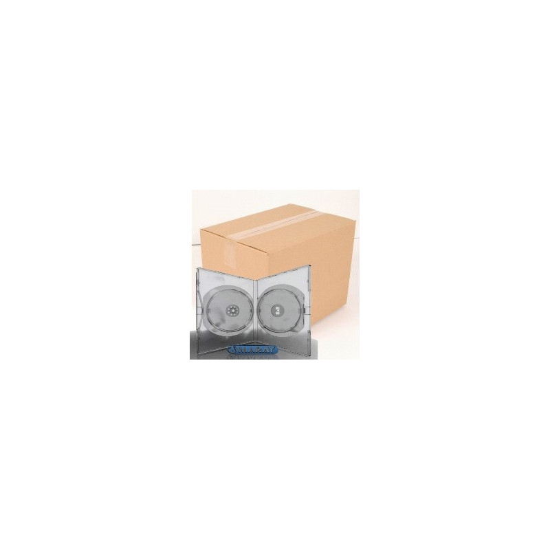 Pack 50 Amaray 14mm caixa DVD para 2 discos com clips, transparente
