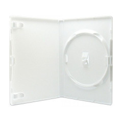 Pack 50 Amaray 14mm caja DVD para 1 disco con clips, blanca