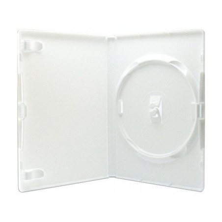 Pack 50 Amaray 14mm custodia DVD per 1 disco con clip, bianca