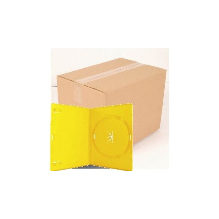Amaray Caja de DVD para 1 disco, 14 mm, color amarillo