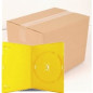 Pack 50 Amaray 14mm boîtier DVD pour 1 disque avec clips, jaune