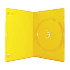 Pack 50 Amaray 14mm boîtier DVD pour 1 disque avec clips, jaune