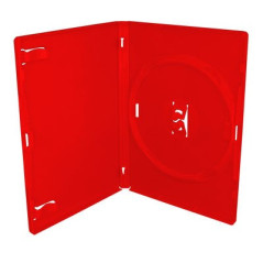 Pack 50 Amaray 14mm Caixa DVD para 1 disco with clips, Vermelho