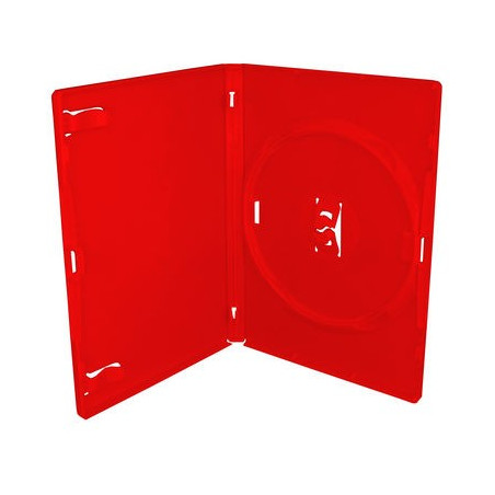 Pack 50 Amaray 14mm caja DVD para 1 disco con clips, roja