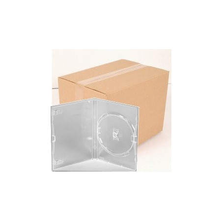 Amaray Caja de DVD para 1 disco, 14 mm, color transparente