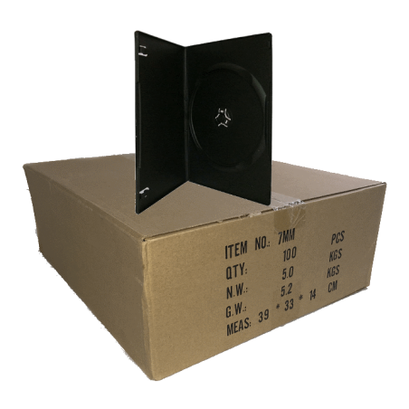 Boîtier DVD slim, 7 mm, coloris noir – lot de 50 | DVDi.es