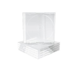 Pack 5 MediaRange CD Jewelcase for 1 disc, 10.4mm, transparent tray