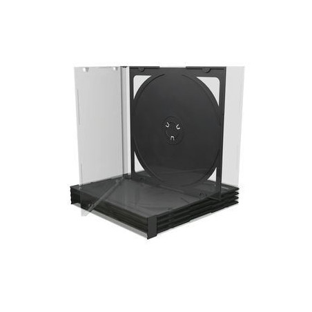 Pack 5 MediaRange boîtier CD Jewelcase pour 2 disques, 10,4mm, plateau noir