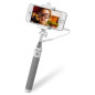 MediaRange Universal-Selfie-Stick für Smartphones, mit Kabel, weiß/grau