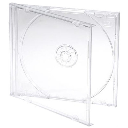 Caja CD jewel case para 1 disco, 10,4 mm, color transparente