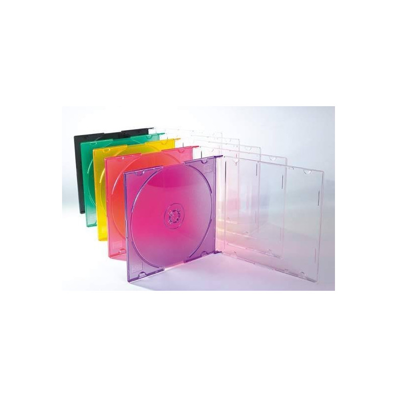 MediaRange CD Soft-Slimcase für 1 Disc, 5mm, farbig sortiert, Pack 20