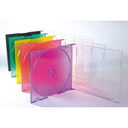MediaRange Caja CD slim para 1 disco, 5 mm, colores surtidos