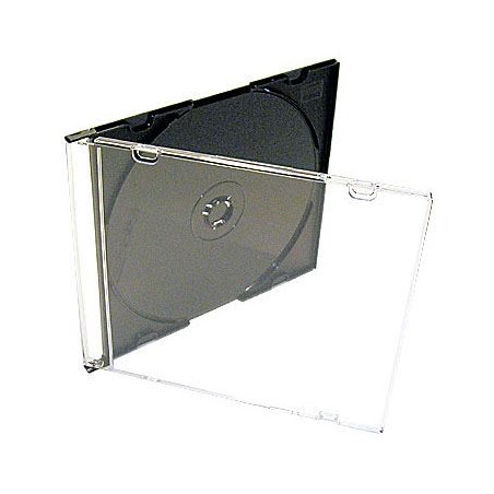 Pack 50 - alta qualidade - 5,2mm, caixa CD Slimcase para 1 disco, grau de embalamento automático, bandeja preta