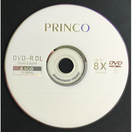 DVD-R Double couche 8,5 Go Princo 8X - pack 50