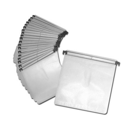 Fundas con barras Plasticas para DJ cases, para 2 discs, blanca, Pack 20