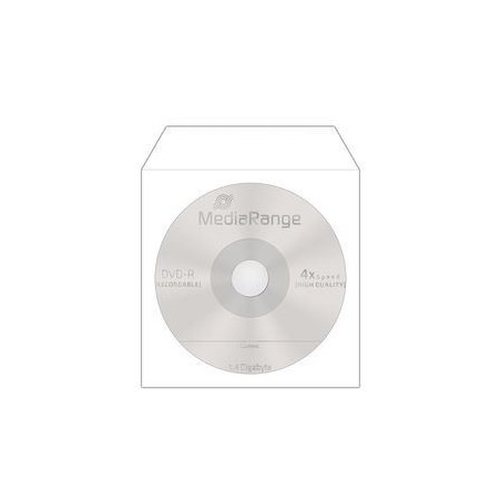 MediaRange Paper sleeves for 1 disc, for Mini CD-R and Mini DVD-R, with flap and window, white, Pack 50