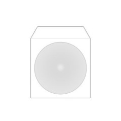MediaRange Buste di carta per mini CD/DVD (8cm) con aletta e finestra, 50 pz.