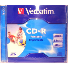 Verbatim CD-R 52x Stampabile su tutta la superficie AZO Jewelcase, ID Branded - 10 pz.