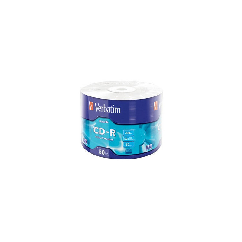 CD-R 52x 700MB Verbatim Extra Protection campana 50 pz.