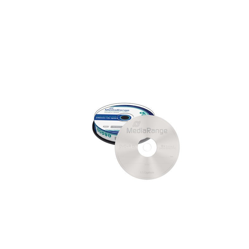 MediaRange DVD+R Doppio strato 8,5GB 240min 8x, campana 10