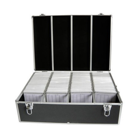 MediaRange Media storage case for 1.000 discs, aluminum look, with hanging sleeves, black