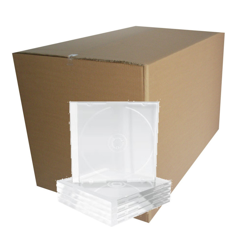 Pack 100- Étui CD Slimcase 5,2mm pour 1 CD/DVD blanc