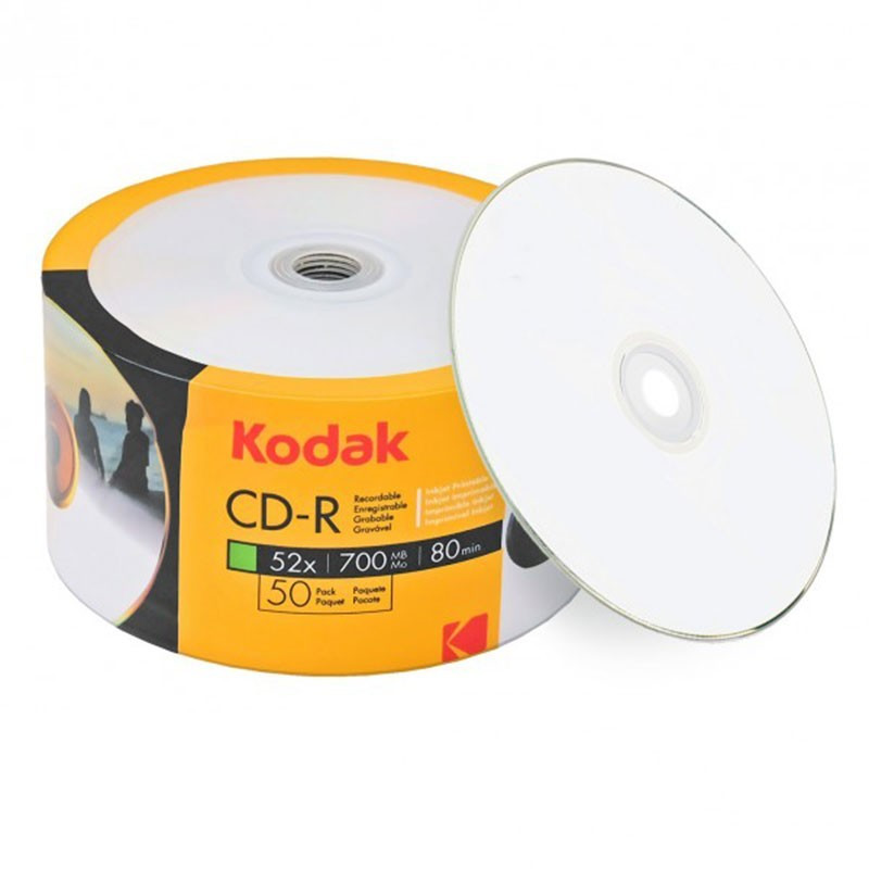 Kodak CD-R 52X Inkjet vollflächig bedruckbar 80min/700MB K1230150