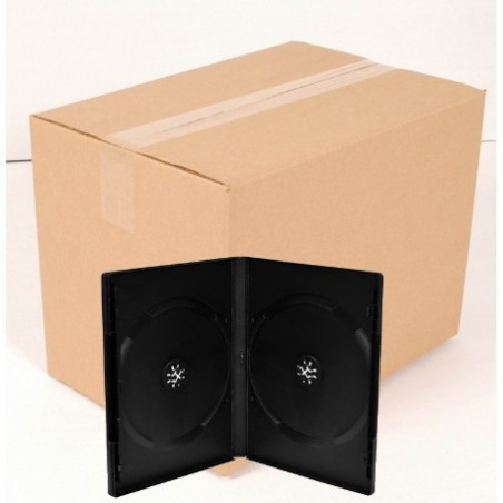 Pack 50 Quality - 14mm DVD Box for 2 DVD black MediaRange