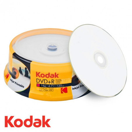 Kodak DVD+R 4,7 Go 16x imprimable – Spindle 25 | DVDi.es