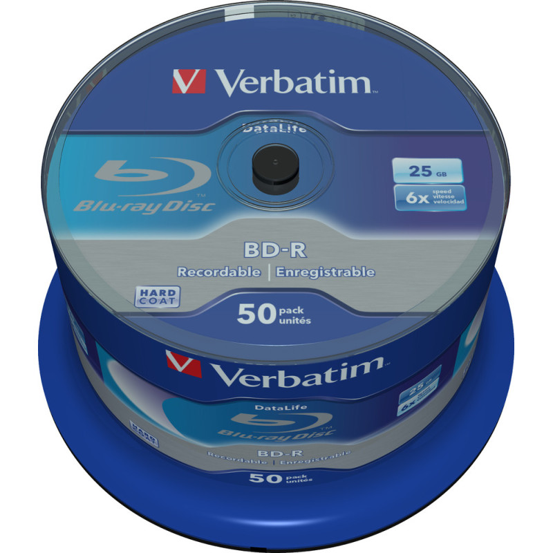 Blu-ray Verbatim BD-R HTL sl DataLife 25 Go 6x pack 50