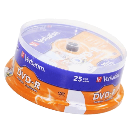 Verbatim DVD-R 4,7 GB 16x stampabile – Campana 25 | DVDi.es