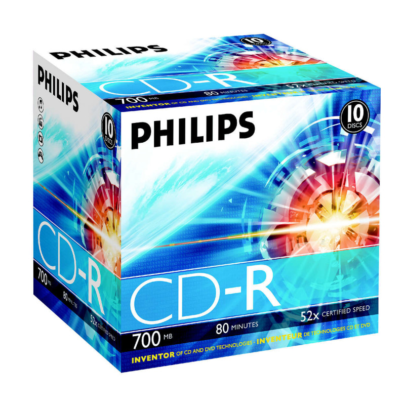 Philips CD-R 80 min 700 Mo 52x Jewel Case (10 pcs)