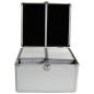 MediaRange Media storage case for 300 discs, aluminum look, with hanging sleeves, silver