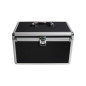 MediaRange Media storage case for 300 discs, aluminum look, with hanging sleeves, Black