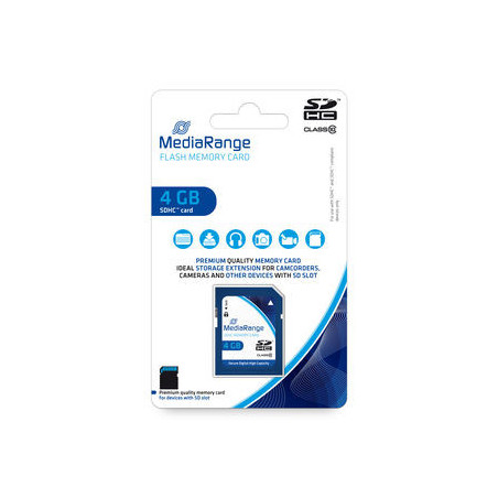 MediaRange SDHC™ memory card, Class 10, 4GB