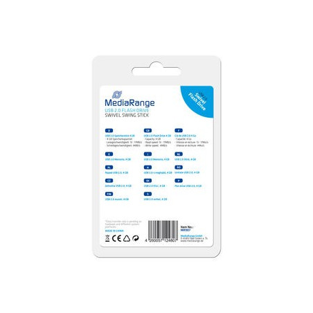 MediaRange USB Flash drive, 4GB, red