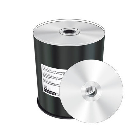 Professional Line CD-R 700MB|80min 52x speed, inkjet fullsurface printable, silver, wide sputtered, diamond dye, Cake 100