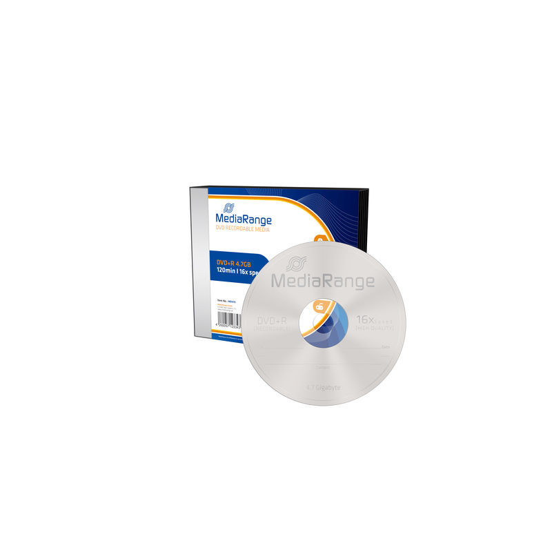 MediaRange DVD+R 4.7GB|120min 16x speed, Slimcase Pack 5