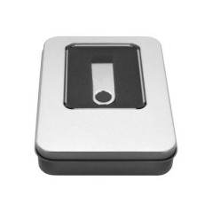 Boitier MediaRange en aluminium, pour clés USB, 115 x 85 x 22mm, silver