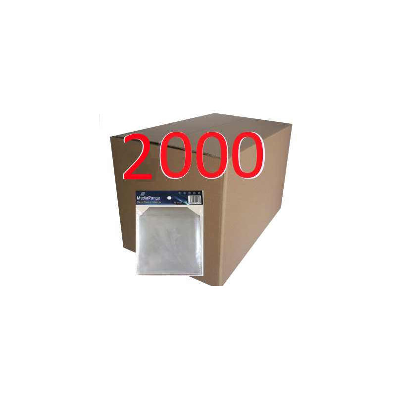 2000 Buste di plastica singole MediaRange per CD/DVD