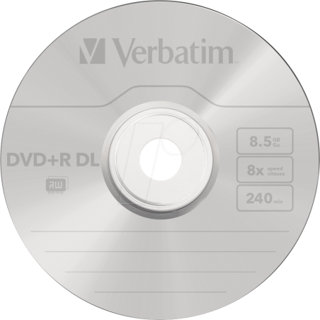 Verbatim DVD+R Doble Capa 8.5GB 8X MATT SILVER SURFACE Cake 50