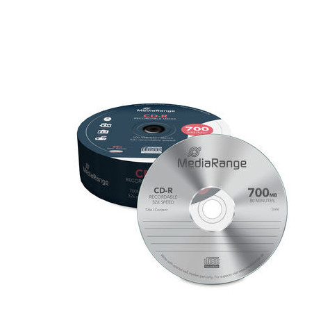 MediaRange CD-R 700 MB 52x – Spindle 25 | DVDi.es