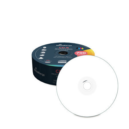 CD-R 52x Printable Mediarange 700MB, FF, Cake 25