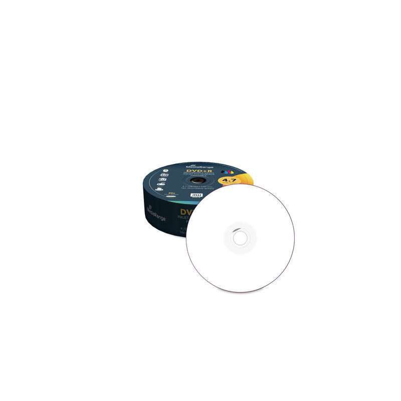 DVD+R 16x MediaRange Stampabile su tutta la superficie campana 25 pz.